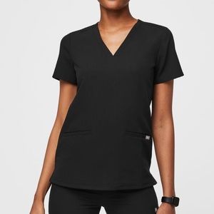Figs Casma pocket scrub top size large black
